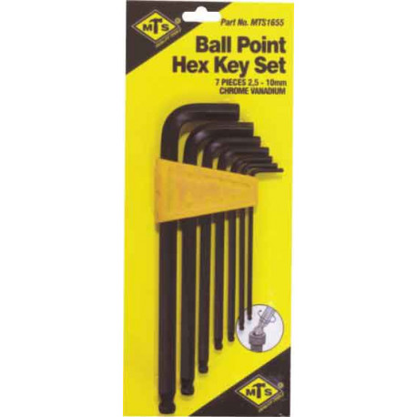 ALLENKEY MTS SET.BALL 2.5-10MM 7PC 1655