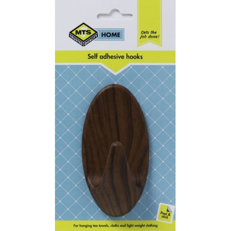 MTS HOME  GIANT OVAL HOOK WOOD GRAIN 1PC