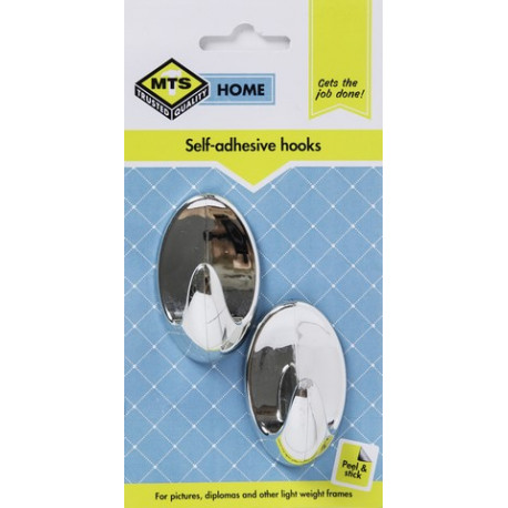 MTS HOME  MED OVAL HOOK SILVER 2PC