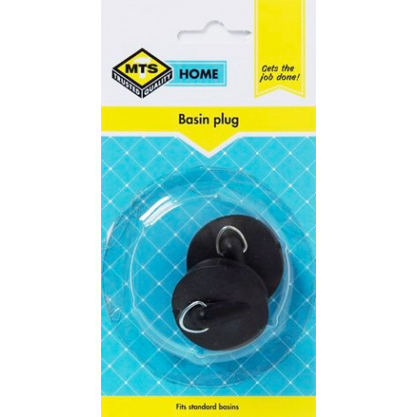 MTS HOME  BASIN PLUG RUBBER BLACK 2PC