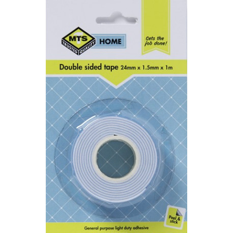 MTS HOME DOUBLE SIDED TAPE 24MMX1.5MMX1M