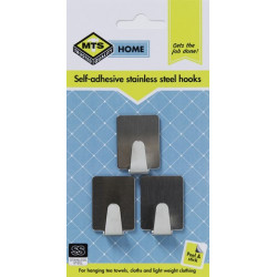 MTS HOME  SMALL RECTANGLE SS HOOK 3PC