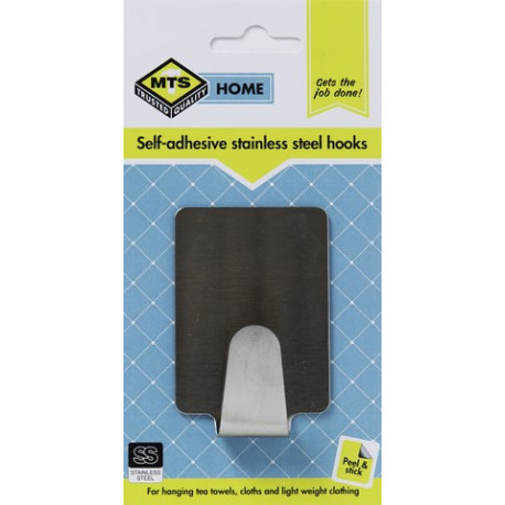 MTS HOME LARGE RECTANGLE SSTEEL HOOK 1PC