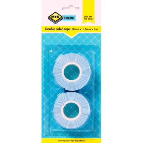 MTS HOME DBL SIDED TAPE 18MMX1.5MM 1M 2P