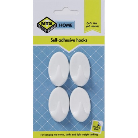 MTS HOME SMALL OVAL HOOKS 4PC