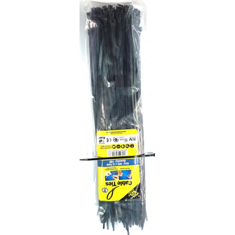 CABLETIE MTS BLACK 380X7.9MM PK50 T120R