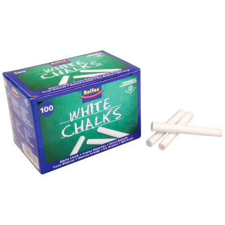 CHALK SCHOOL BOARD WHITE 100PER BOX