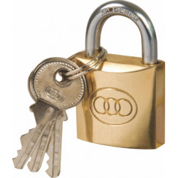 PADLOCK TRI BRASS BOX 32MM 263