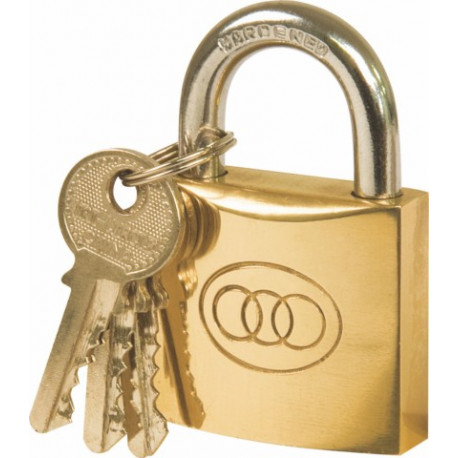 PADLOCK TRI BRASS BOX K/ALIKE 38MM 120