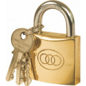 PADLOCK TRI BRASS BOX K/ALIKE 38MM 120