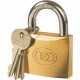 PADLOCK TRI BRASS BOX 50MM 265