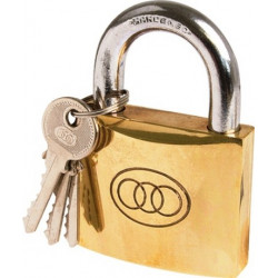 PADLOCK TRI BRASS NO266 63MM CASE/36