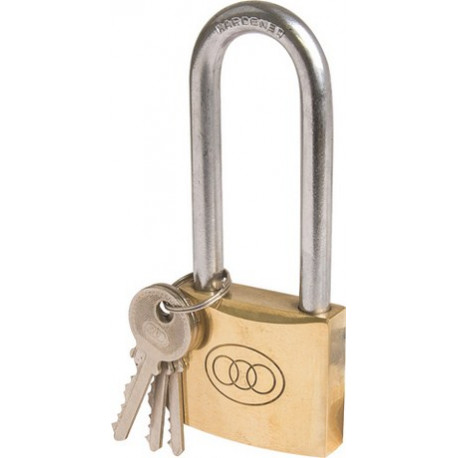 PADLOCK TRI BRASS.NO265L 50MM L/S (120)