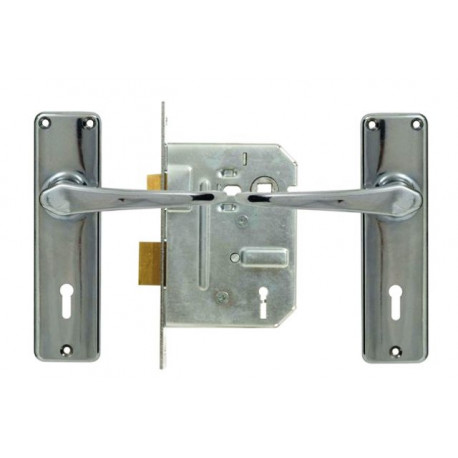 LOCKSET 2LEVER CHROME PLATED SABS-BOXED