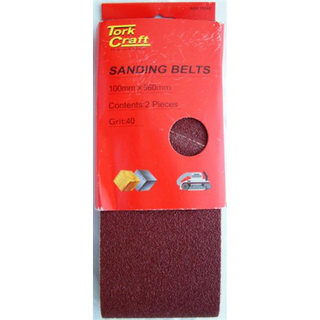 SANDING BELT 100 X 560MM 40GRIT 2/PACK