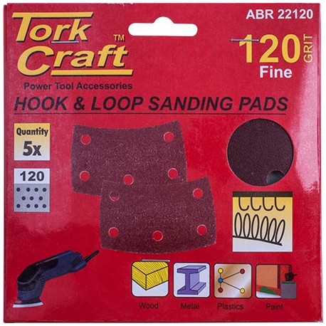 SANDING PADS CURVED 120 GRIT VELCRO