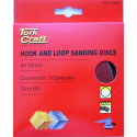 SANDING DISC VELCRO 115MM 120 GRIT 10/PACK