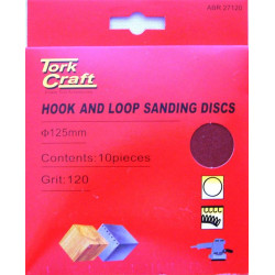 SANDING DISC VELCRO 125MM NO HOLE 60 GRIT 10/PACK