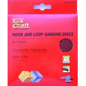 SANDING DISC VELCRO 115MM 60 GRIT WITH HOLES 10/PK