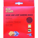 SANDING DISC VELCRO 125MM 60 GRIT WITH HOLES 10/PK