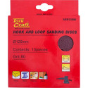 SANDING DISC VELCRO 125MM 80 GRIT WITH HOLES 10/PK