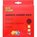 SANDING DISC PSA 150MM 60 GRIT NO HOLE 10/PK