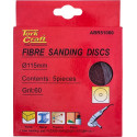 FIBRE DISC 115MM 60 GRIT 5/PACK