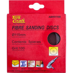 FIBRE DISC 115MM 100 GRIT 5/PACK