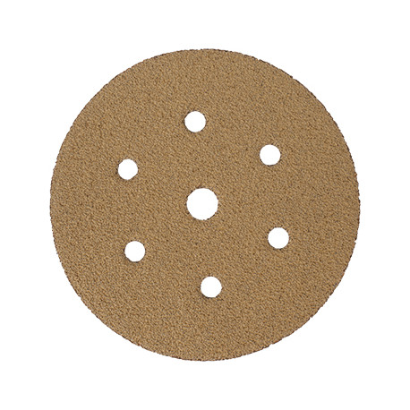 GOLD VELCRO DISC (50 PIECES) 40 GRIT 150MM X 6+1 HOLES