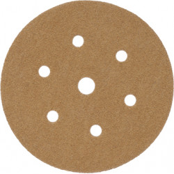 GOLD VELCRO DISC (50 PIECES) 60 GRIT 150MM X 6+1 HOLES