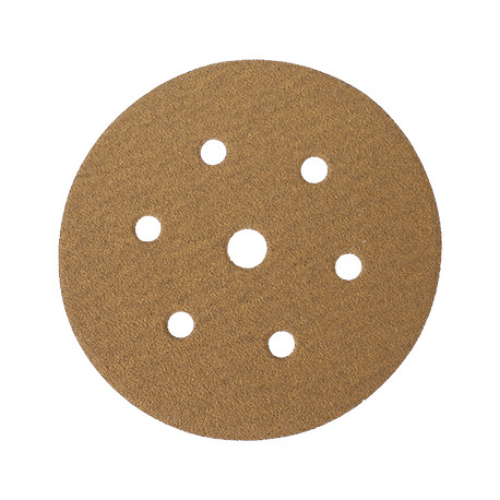 GOLD VELCRO DISC (50 PIECES) 80 GRIT 150MM X 6+1 HOLES