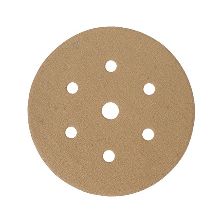 GOLD VELCRO DISC (50 PIECES) 100 GRIT 150MM X 6+1 HOLES