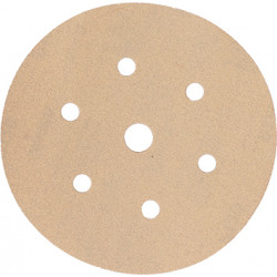 GOLD VELCRO DISC (50 PIECES) 120 GRIT 150MM X 6+1 HOLES