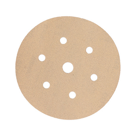 GOLD VELCRO DISC (50 PIECES) 120 GRIT 150MM X 6+1 HOLES