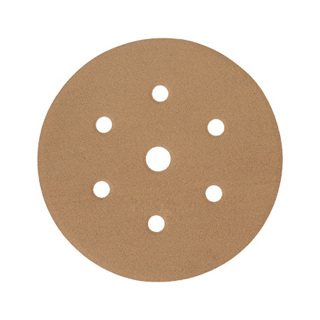 GOLD VELCRO DISC (50 PIECES) 180 GRIT 150MM X 6+1 HOLES