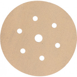 GOLD VELCRO DISC (50 PIECES) 220 GRIT 150MM X 6+1 HOLES