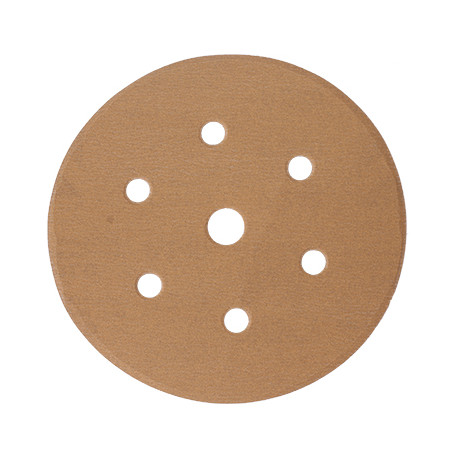 GOLD VELCRO DISC (50 PIECES) 240 GRIT 150MM X 6+1 HOLES