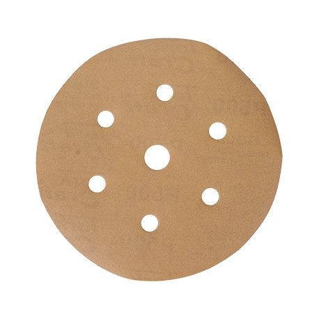 GOLD VELCRO DISC (50 PIECES) 500 GRIT 150MM X 6+1 HOLES