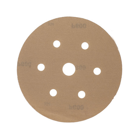 GOLD VELCRO DISC (50 PIECES) 600 GRIT 150MM X 6+1 HOLES