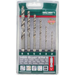 HEX SHANK HSS SUPER SET 6 PIECE 2 3 4 5 6 8MM