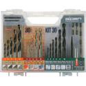 DRILL AND SCREWDRIVER SET 30 PIECE IN CARRY CASE STEEL MASONRY WOOD