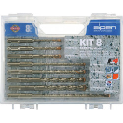 SDS PLUS DRILL BIT SET 8 PIECE IN PLASTIC CARRY CASE