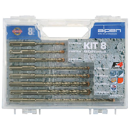 SDS PLUS DRILL BIT SET 8 PIECE IN PLASTIC CARRY CASE