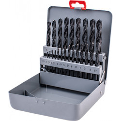 HSS SPRINT DRILL BIT SET 25 PIECE 1-13MM X 0.5  IN METAL CASE