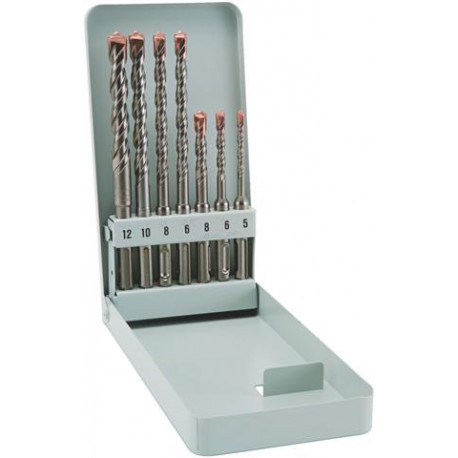 SDS DRILL BITS 7 PIECE SET IN METAL CASE