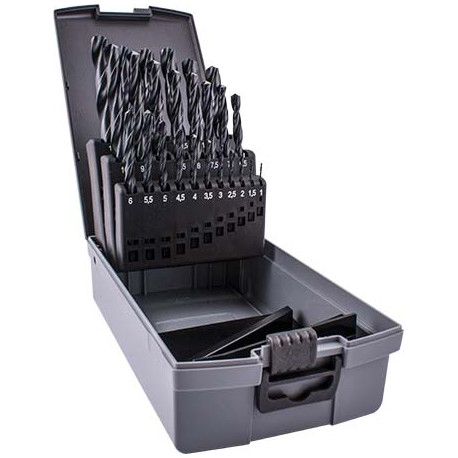 HSS SPRINT DRILL BIT SET 25 PIECE 1.0-13.0MM X 0.5MM IN PLASTC CASE