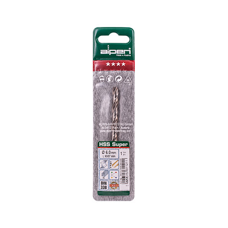 HSS SUPER DRILL BIT 6MM 1/PACK (18206)