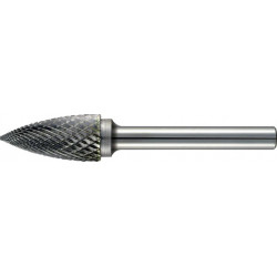 TC ROTARY BURR 6MM ARC POINTED NOSE FOR HARD METALS