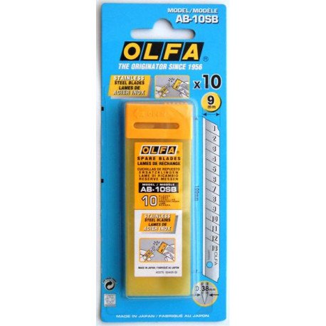 OLFA BLADES STAINLESS STEEL BULK 10/PACK 9MM