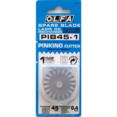 OLFA BLADES ROTARY PINKING CUTTER 1/PK 45MM